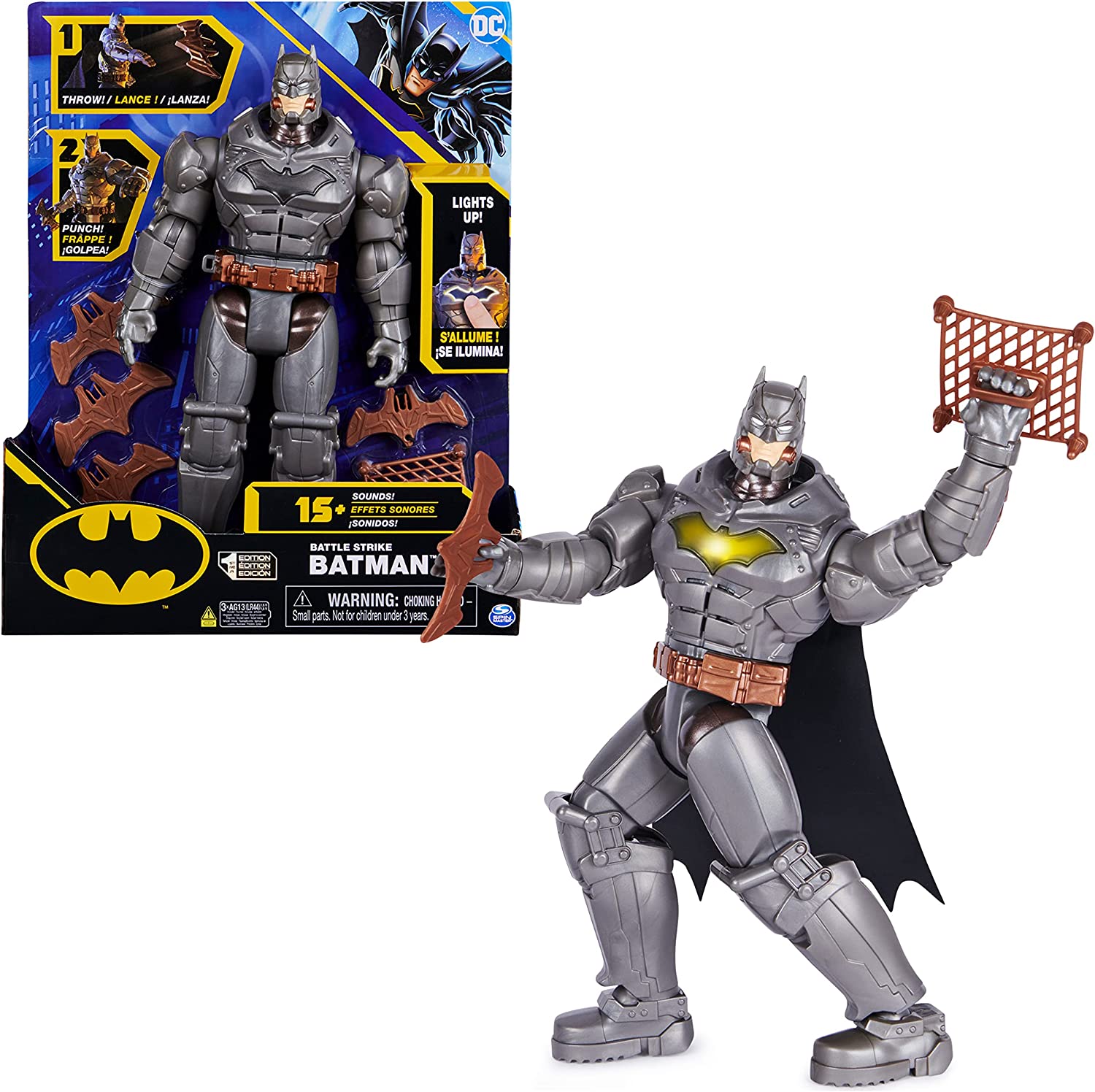 Batman Figura Battle Strike 15 Sonidos Luz 30 Cm Spin Master