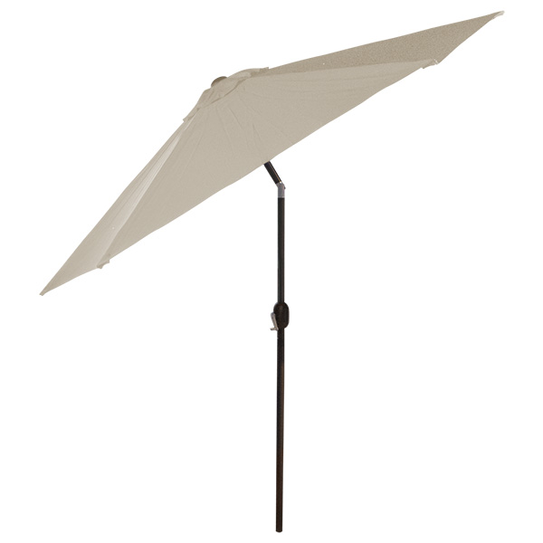 CASA EASTER Sombrilla Beige de Poliester 2.7 M Diametro Resistente con Angulo de inclinacion para Patio, jardín, Playa