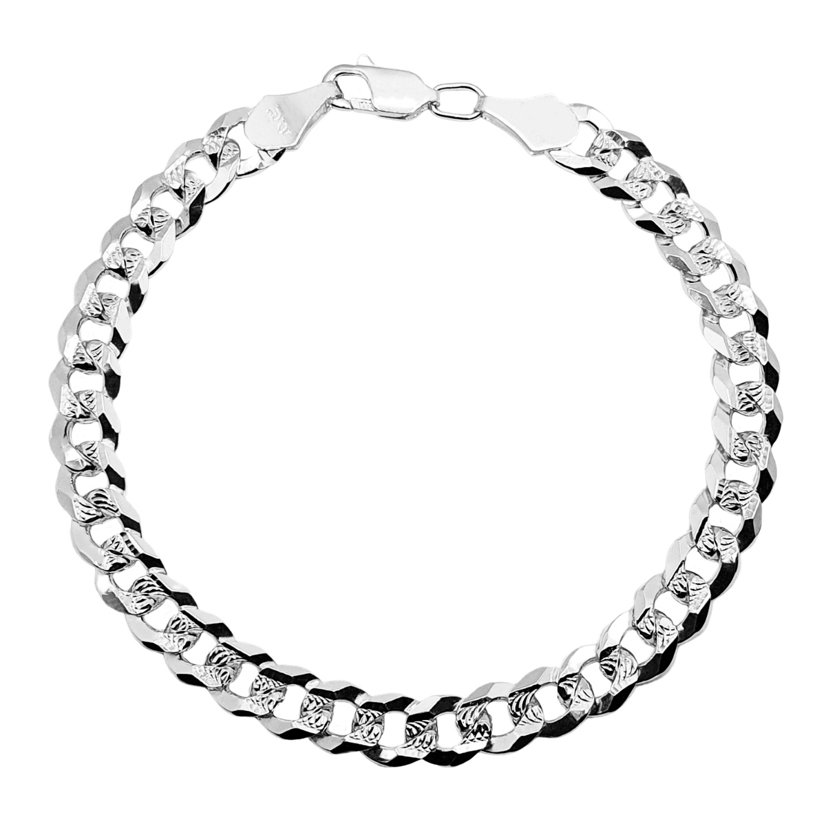 Esclava de plata 925 diamantado para hombre estilo barbada cubana, Incluye caja de regalo de la joyería