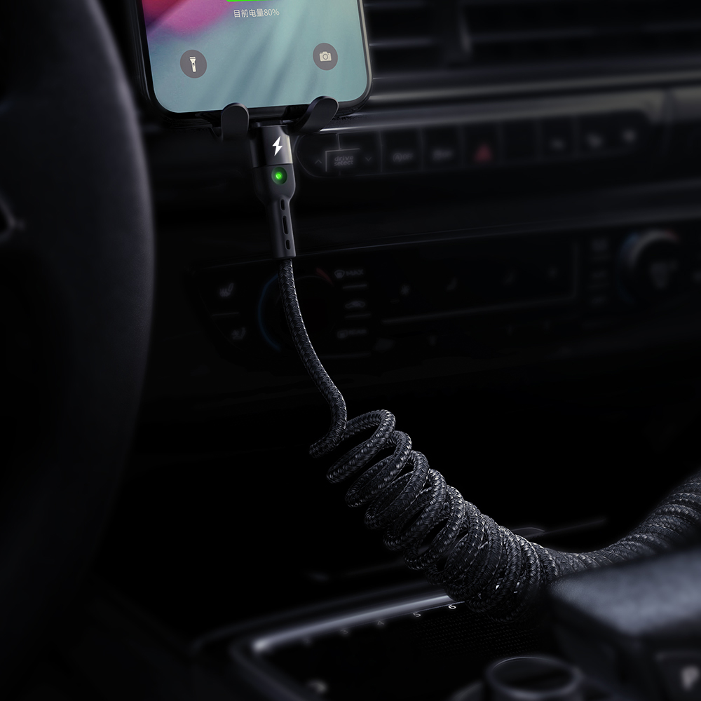 Cable Usb A Tipo C Mcdodo Espiral Retractil Enrollado 1.8m