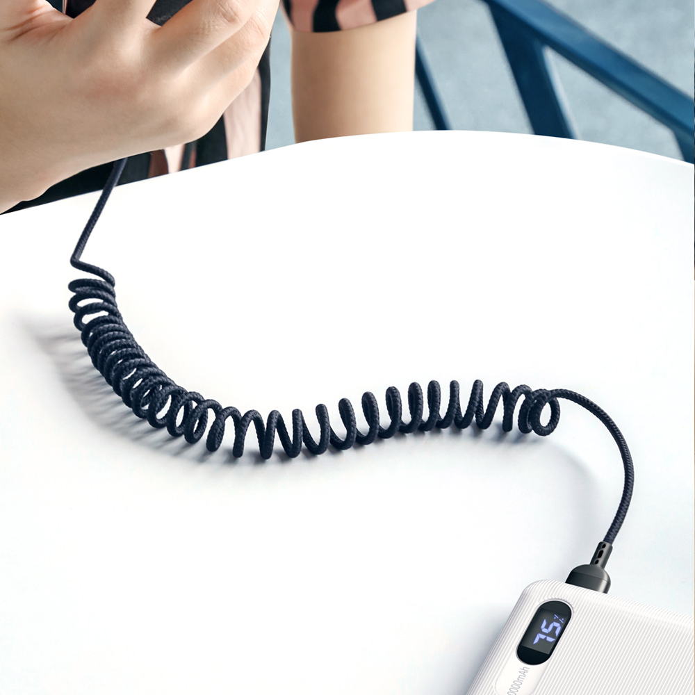 Cable Usb A Tipo C Mcdodo Espiral Retractil Enrollado 1.8m