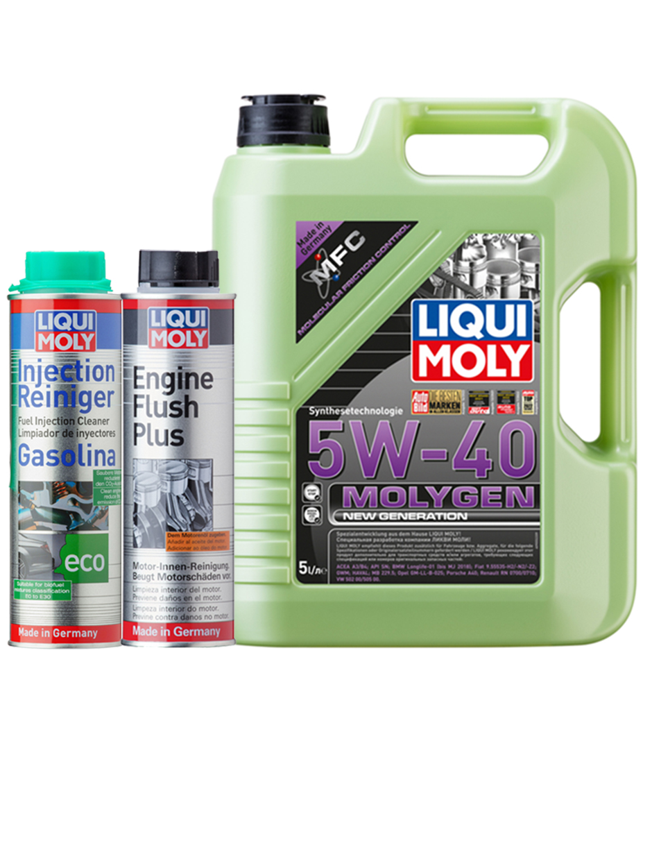 Kit de Afinación Aceite Sintético 5W40 para Motor Liqui Moly Molygen, + Microfibra de Regalo.