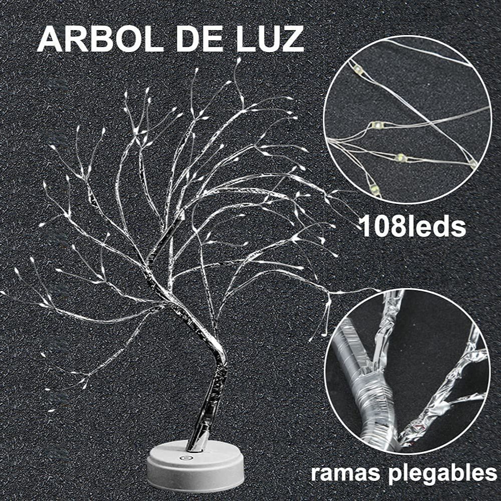 Lámpara LED en forma de árbol Gadgets&Fun con ramas ajustables RGB