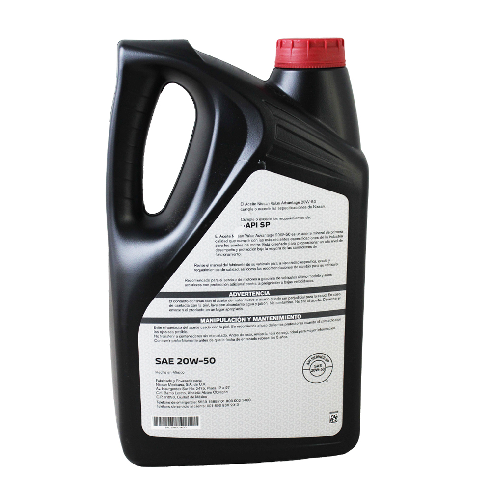 Garrafa Aceite Mineral 5lt original Nissan Value Advantage 20w50