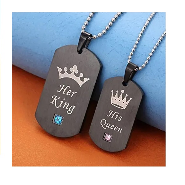 Collar Pareja Con Bolsa De Regalo Aniversario Memorial 2pcs