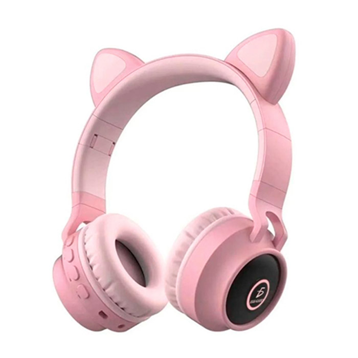 Audífonos Bluetooth De Orejas De Gato Para Niños en Rosa y Azul