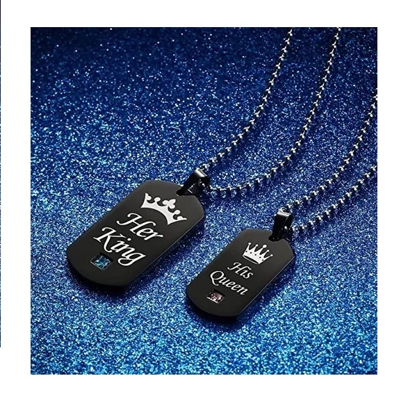 Collar Pareja Con Bolsa De Regalo Aniversario Memorial 2pcs