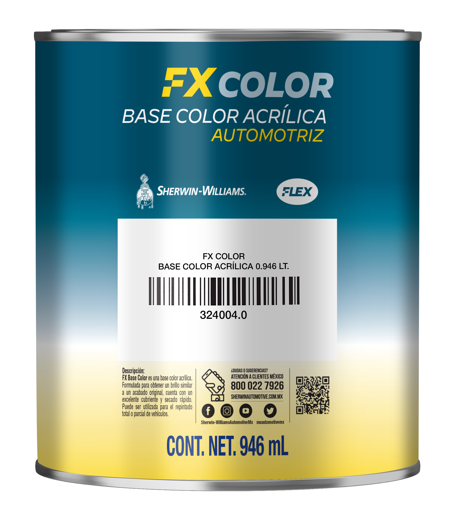 FX Base Color 1 Lt Color Amarillo Limón Sherwin Williams 32405510