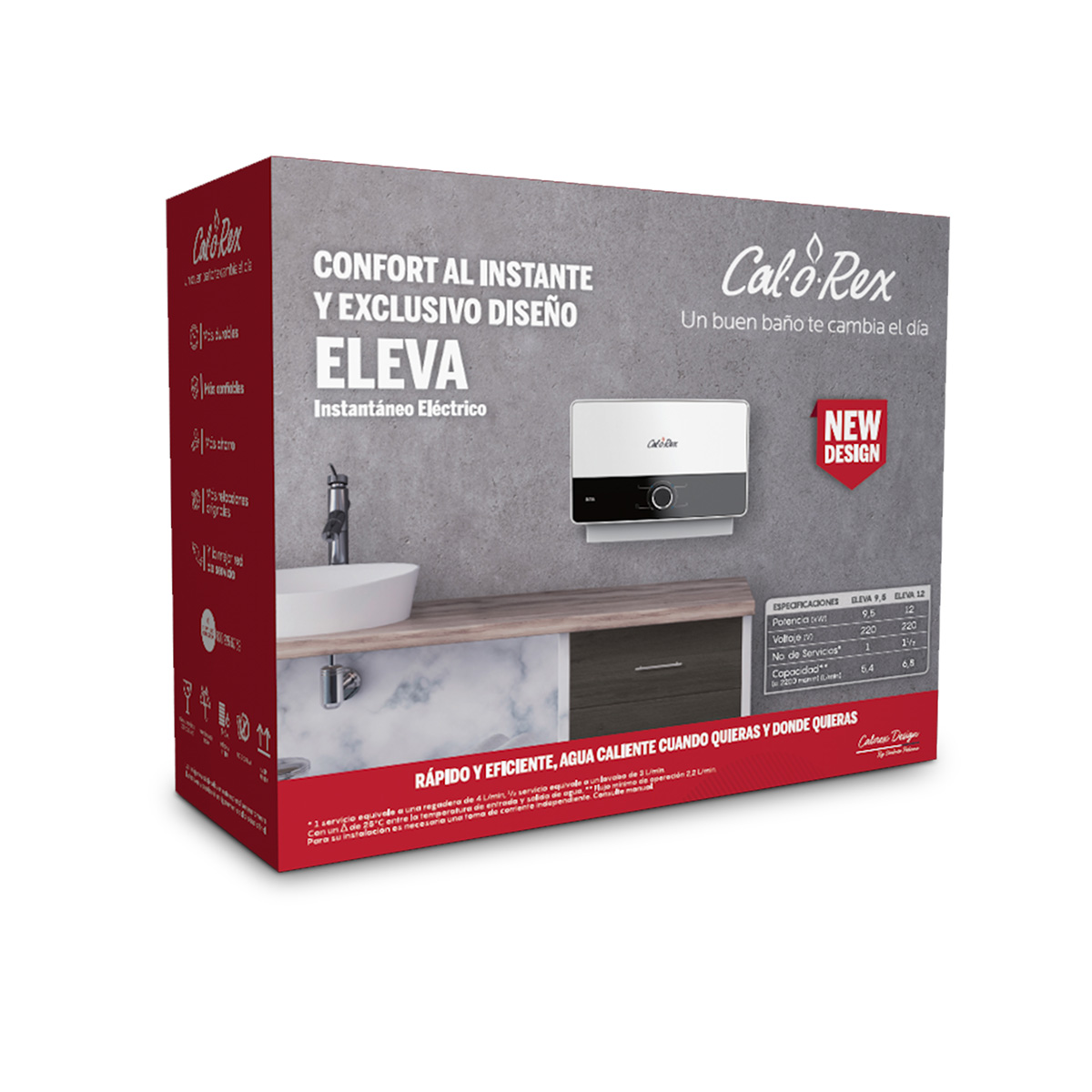 Calentador de agua Calorex eléctrico Eleva 12 V2