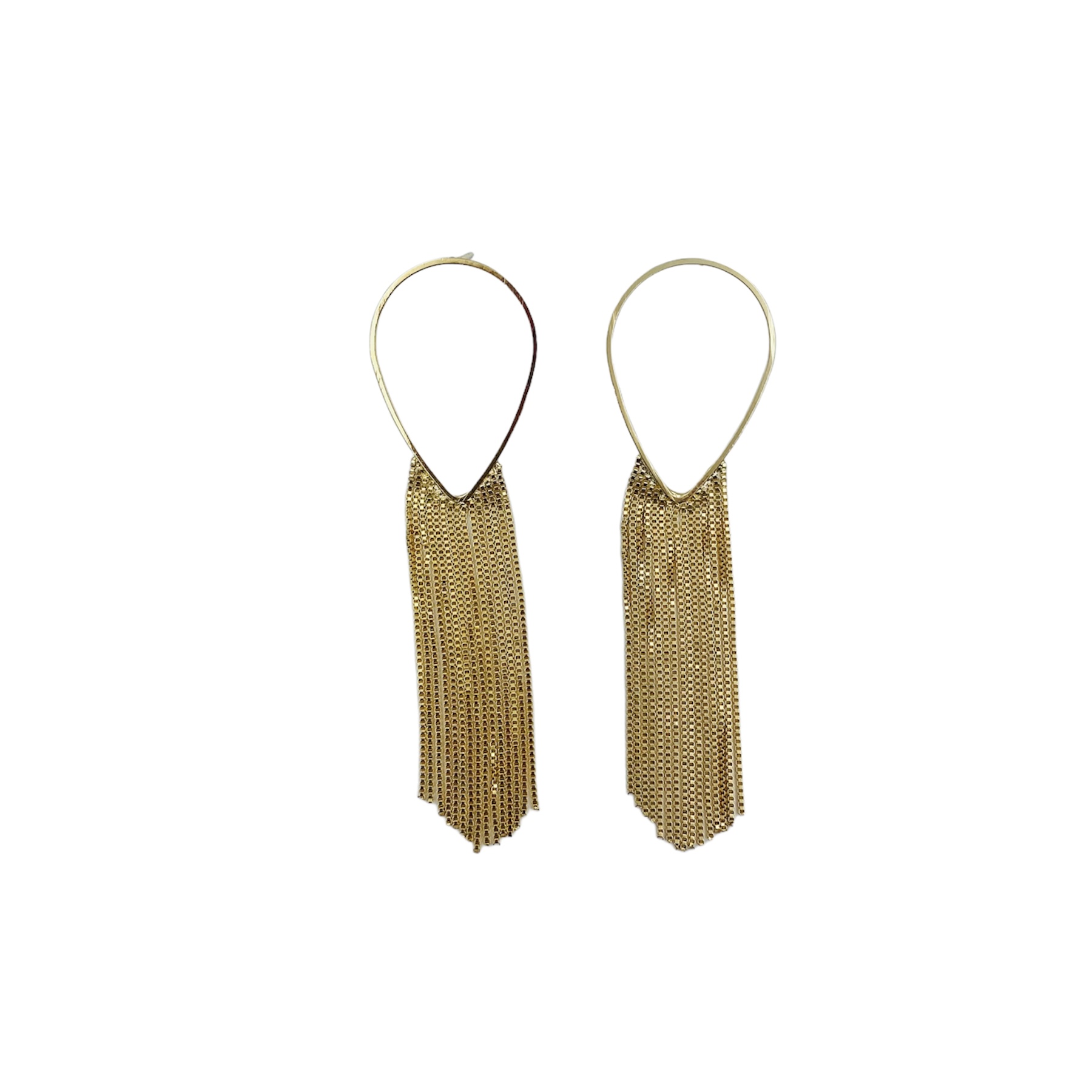Aretes Largos Dorados- Baño de oro 18k 
