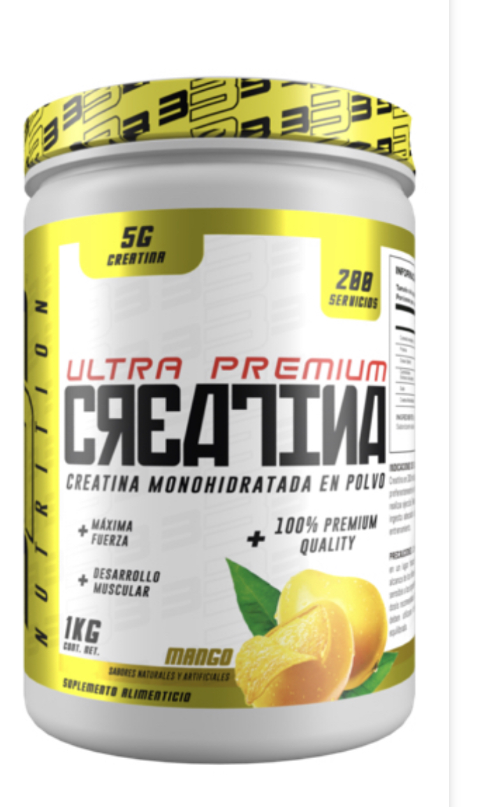 Creatina Monohidratada ultrapremium 333 200 serv sabor natural