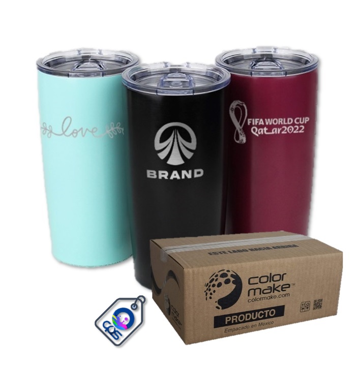 Vaso cónico de acero de 20oz. Para grabado láser (12 PIEZAS).