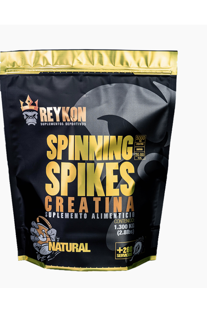 Creatina Rey Kong spinnings spikes suplemento alimenticio 260serv sabor natural 