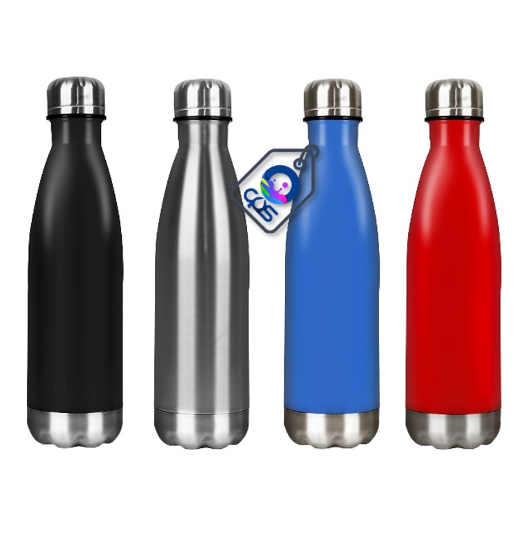 Botella lechera térmica de acero para grabado láser.