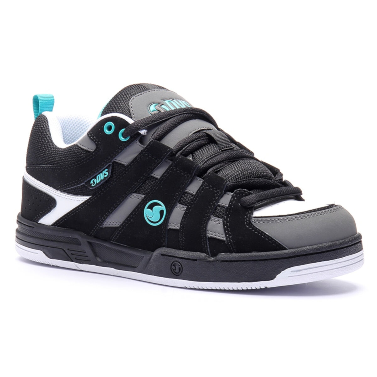 Tenis DVS Primo 001  BLACK CHARCOAL TURQUOISE NUBUCK.
