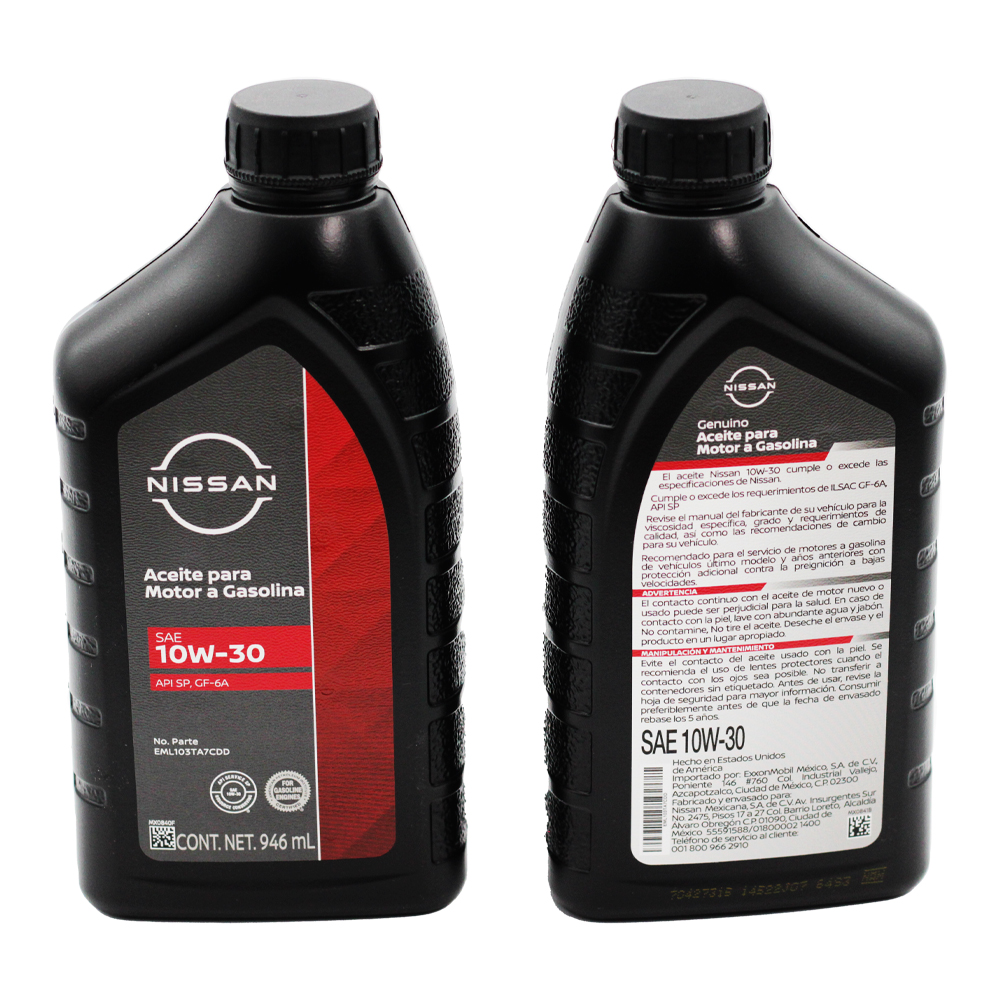 Aceite Mineral 1lt original Nissan 10w30 x 4 pz