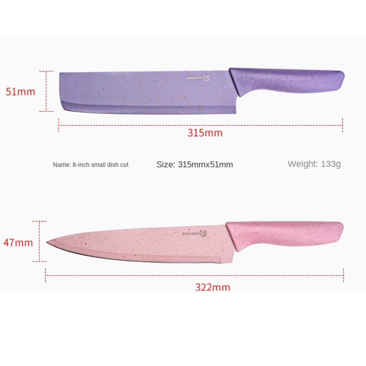 Set de Cuchillos Juego de 6 Piezas Paquete Acero Inoxidable Antiadherentes