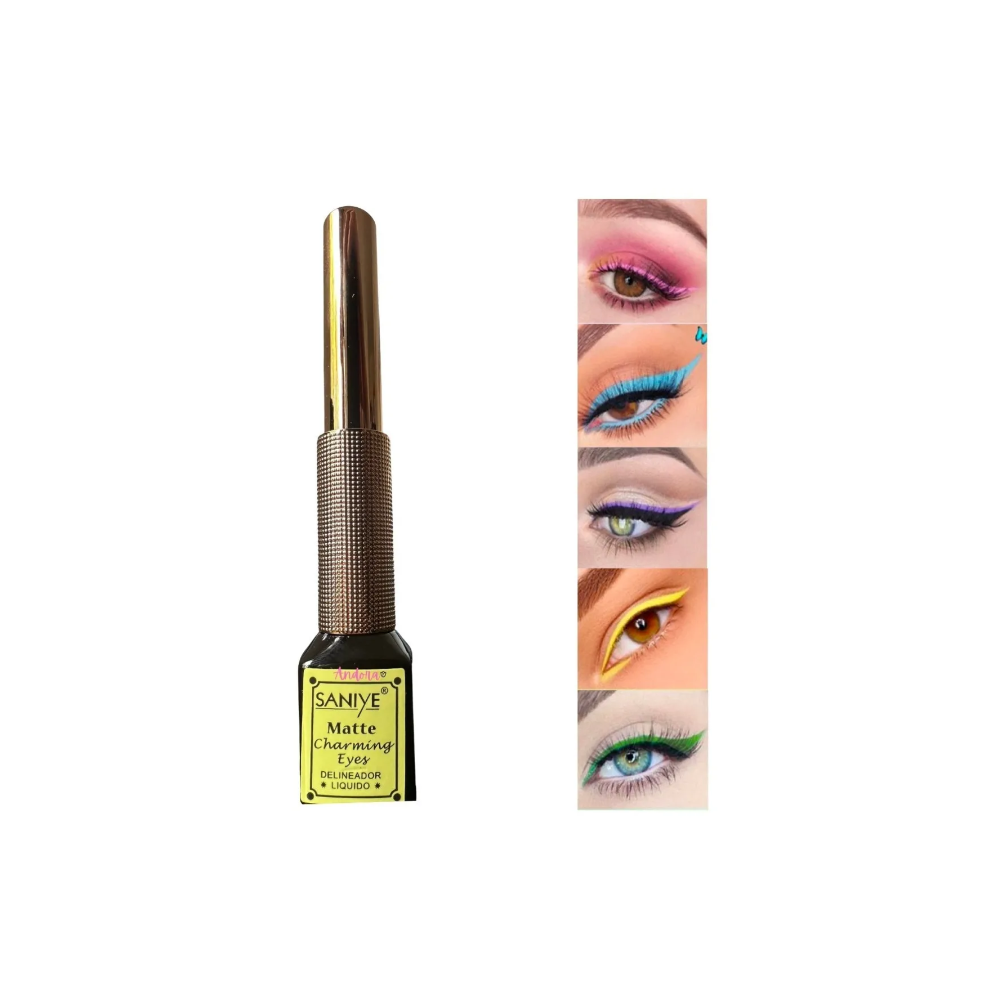 Delineadores De Colores Liquido Varios Tonos Larga Duracion (Amarillo)