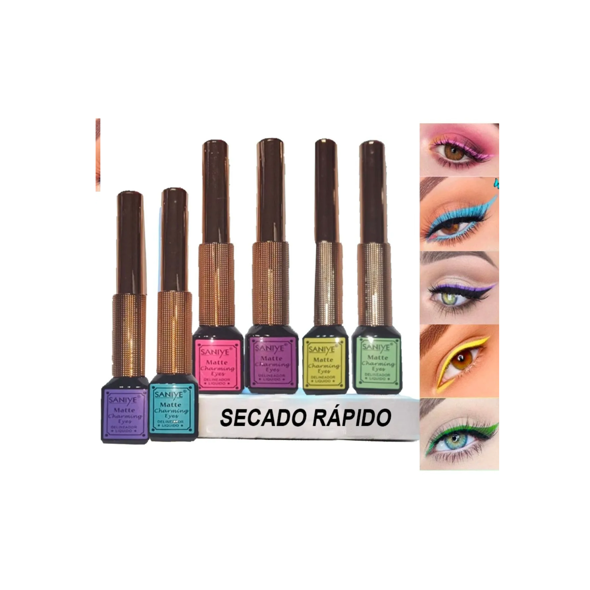 Delineadores De Colores Liquido Varios Tonos Larga Duracion (Amarillo)