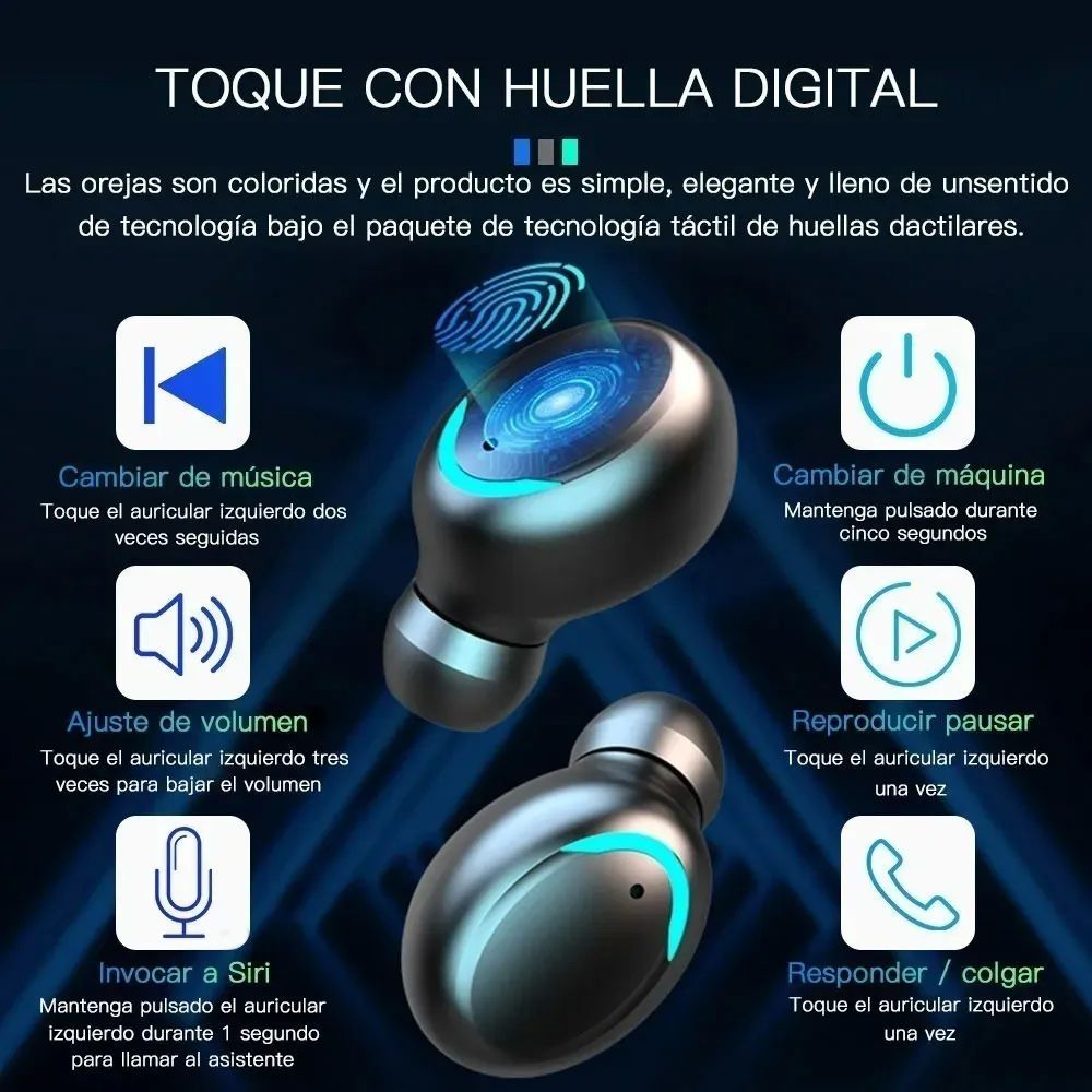 Audífonos Bluetooth Táctiles F9 con Power bank