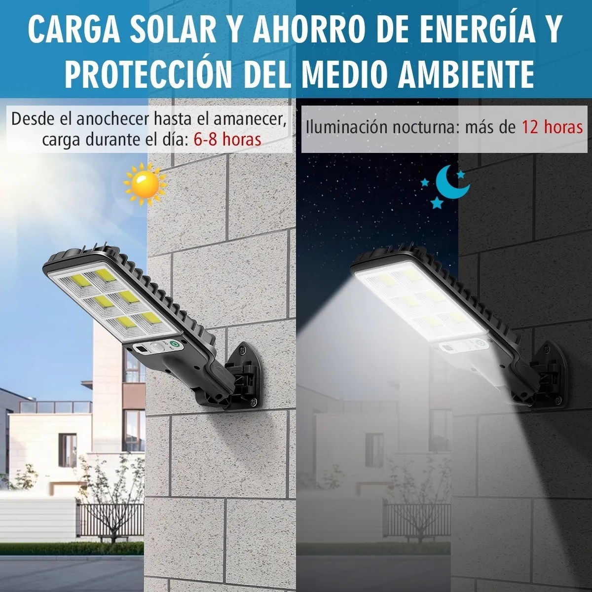 Set Lampara Solar Exterior Led Sensor Luces 3modos 4 Pzs