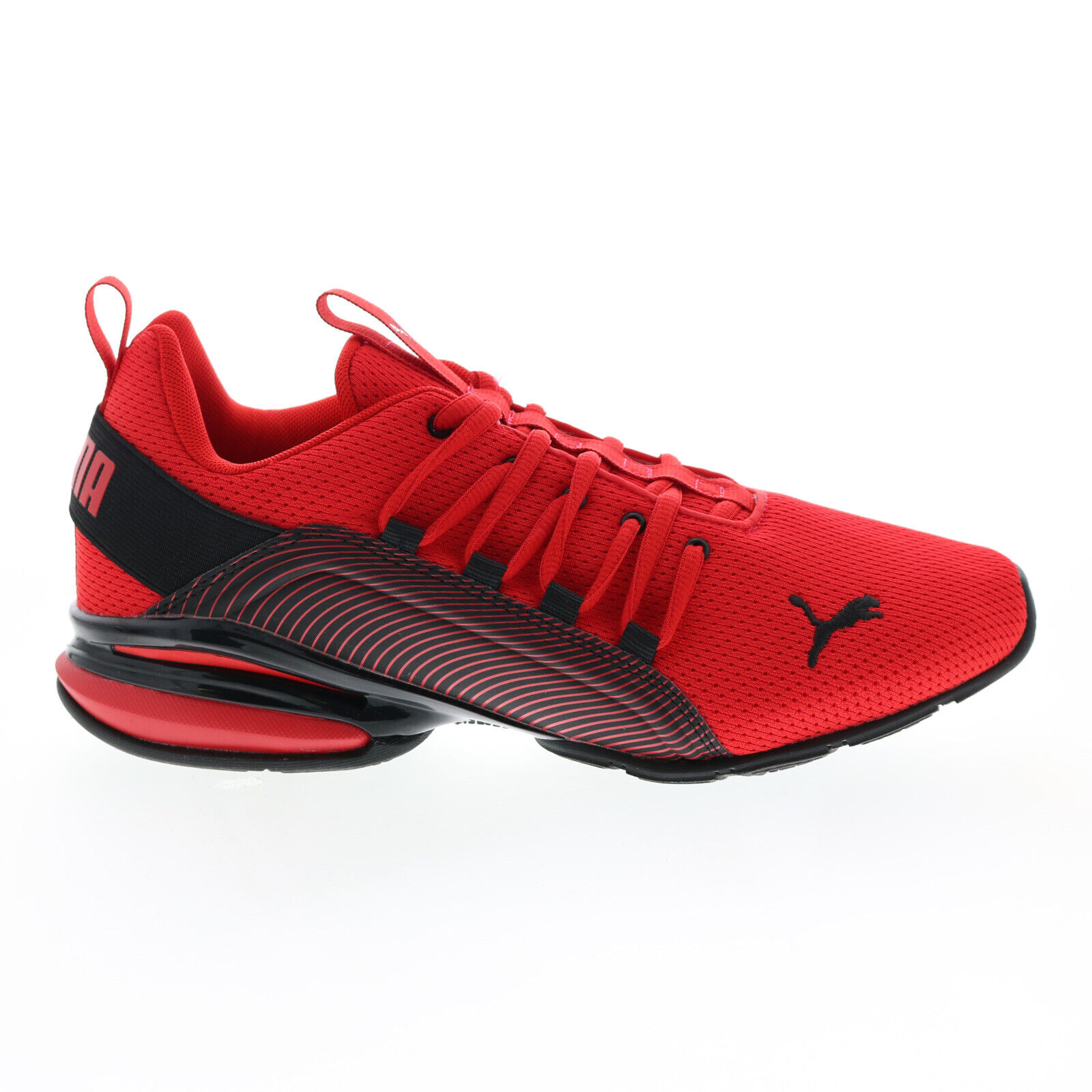 Tenis Puma Axelion Stripe Rojo Negro de Niños Original