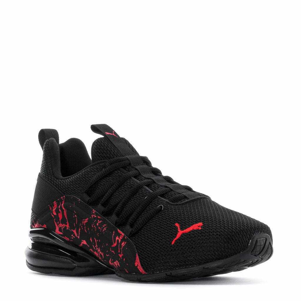 Tenis Puma Axelion City Escape Negro Rojo de Caballero