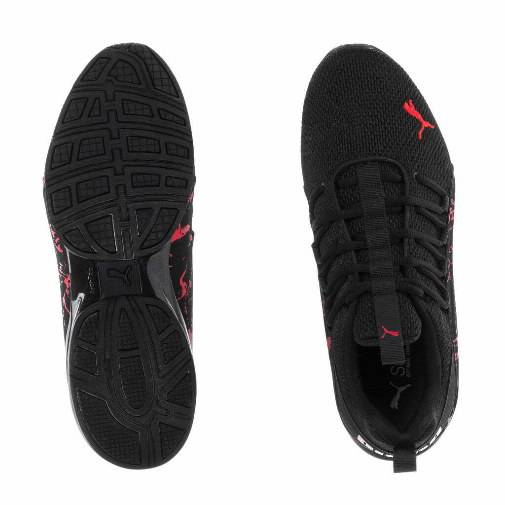 Tenis Puma Axelion City Escape Negro Rojo de Caballero