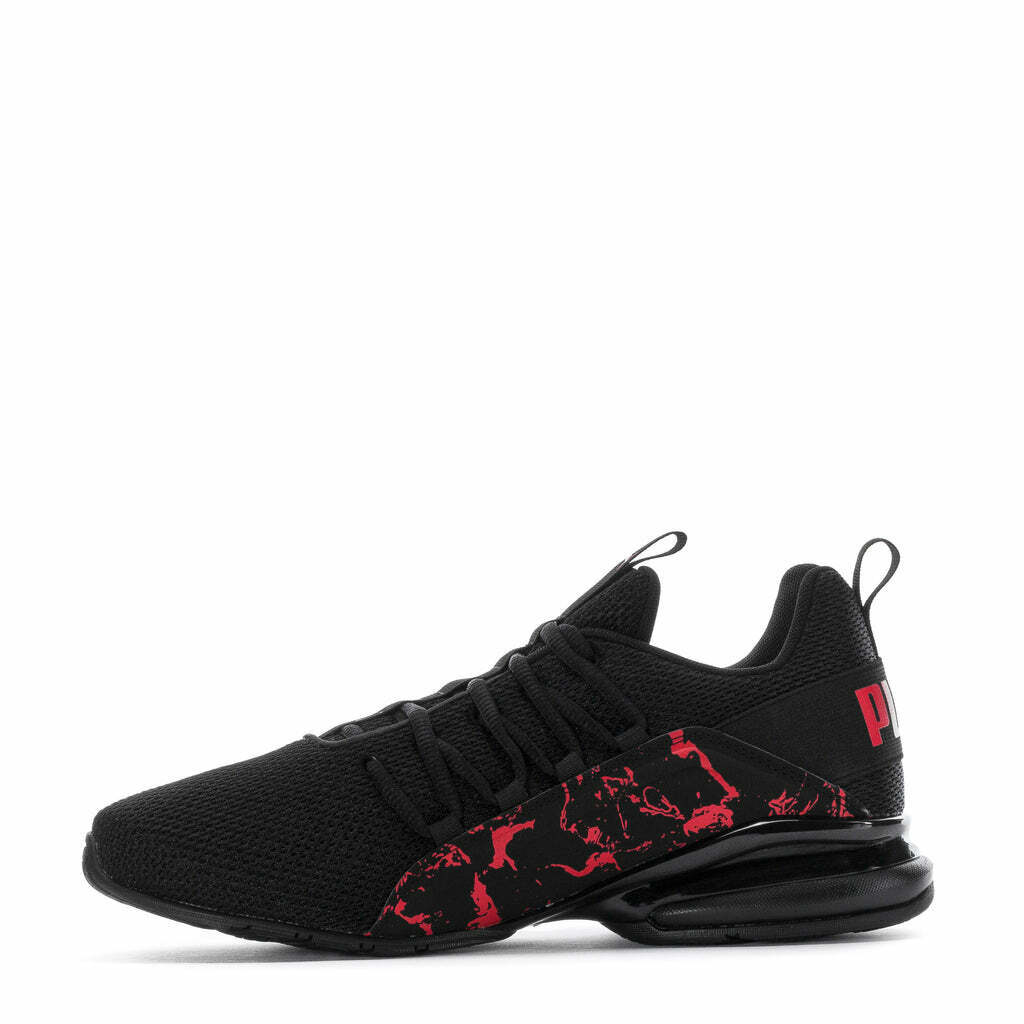 Tenis Puma Axelion City Escape Negro Rojo de Caballero