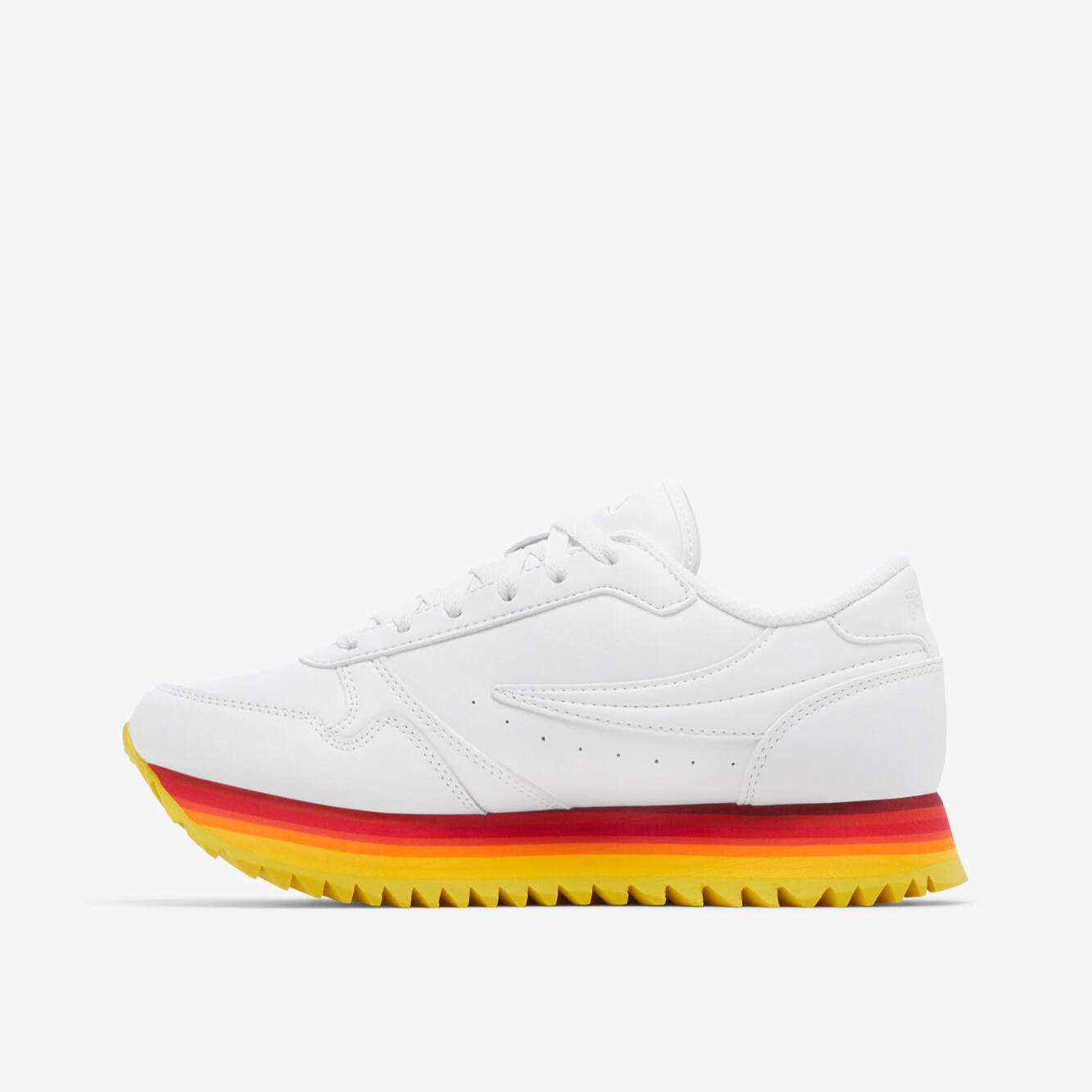 Tenis Fila Orbit Stripe Blanco Amarillo Rojo de Dama Original
