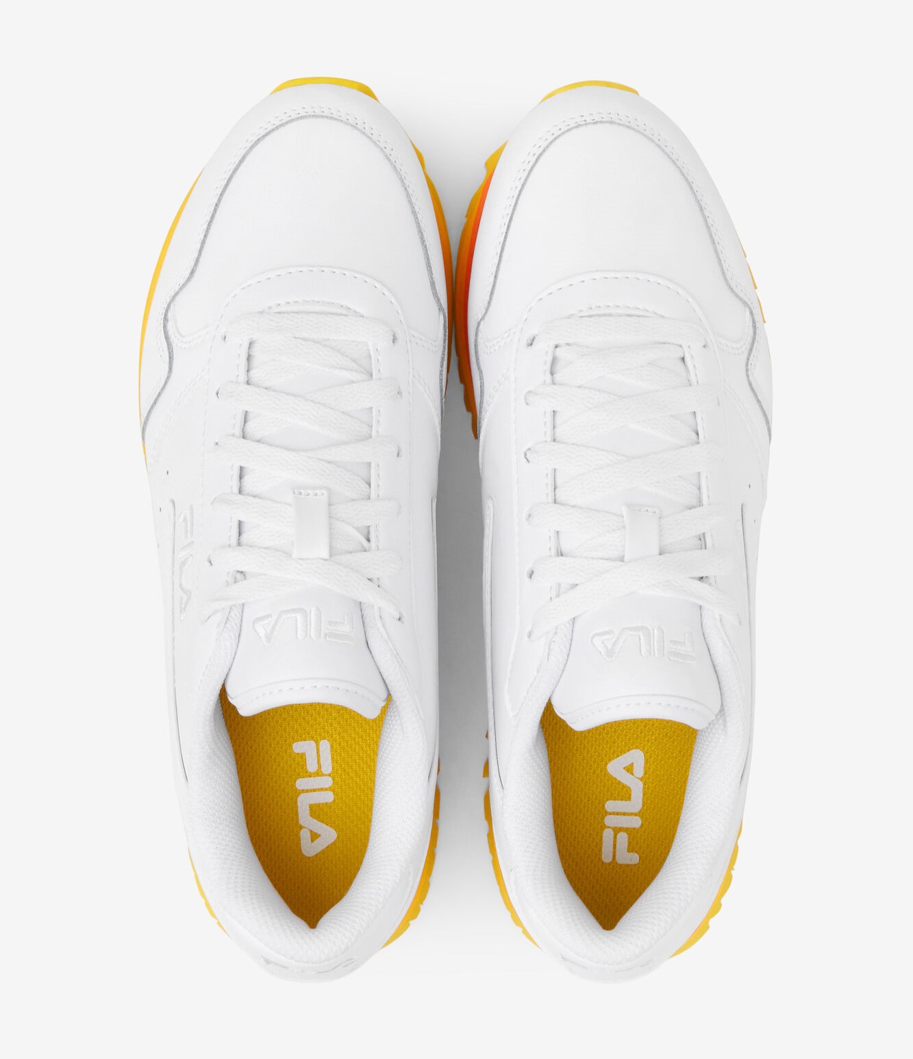 Tenis Fila Orbit Stripe Blanco Amarillo Rojo de Dama Original