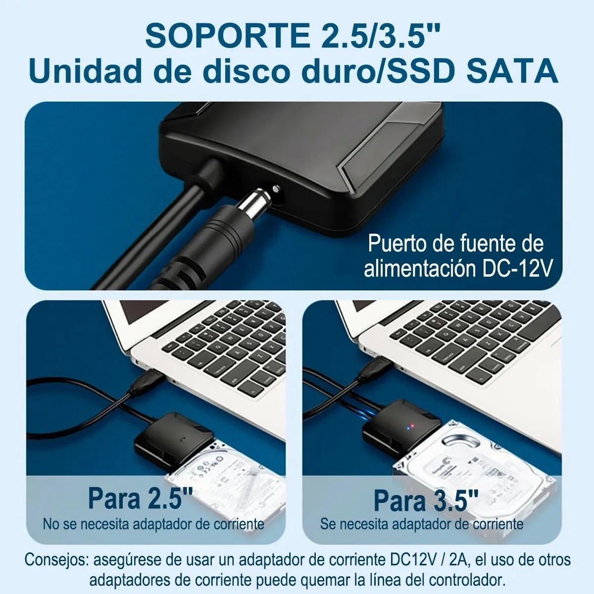 Cable Adaptador Usb 3.0 A Sata Para Disco Duro 2.5 /3.5
