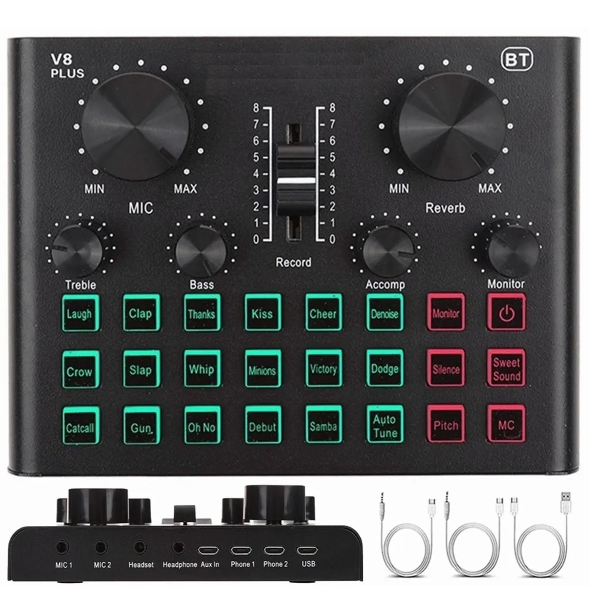 Mezclador Usb Externo Tarjeta De Sonido Audio Vivo V8