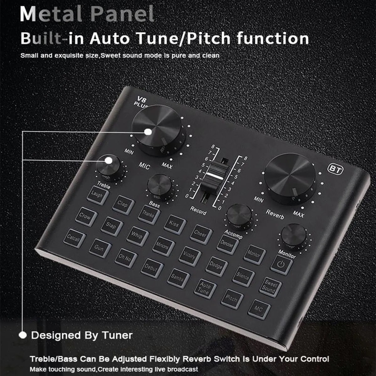 Mezclador Usb Externo Tarjeta De Sonido Audio Vivo V8