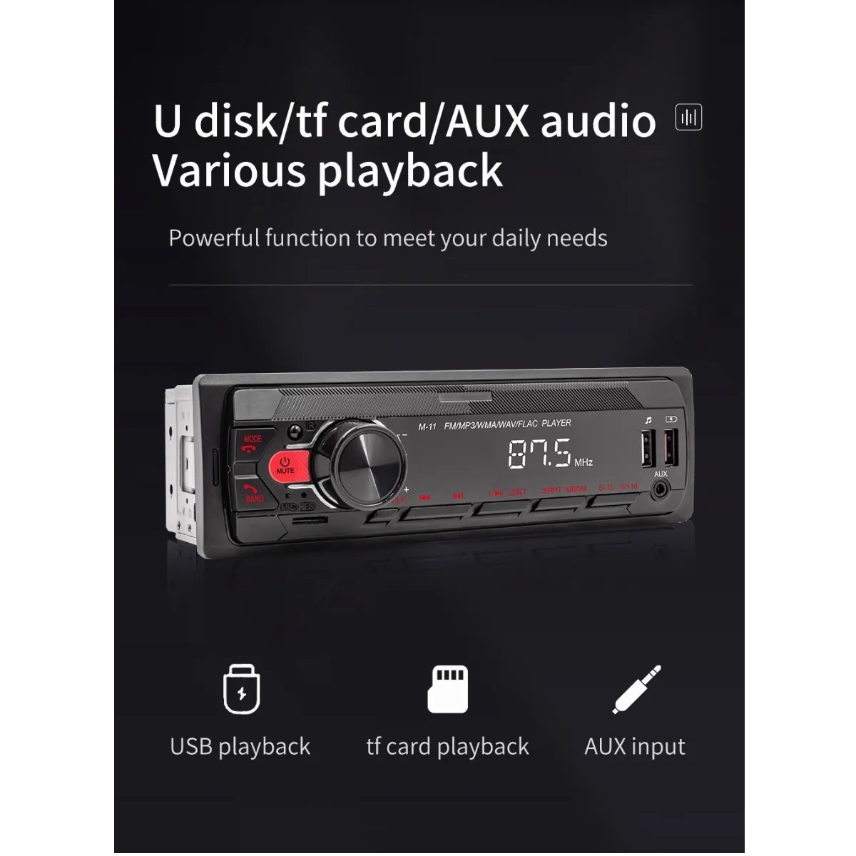 Estéreo Para Auto Con Mp3 2 Usb Bluetooth 1 Din