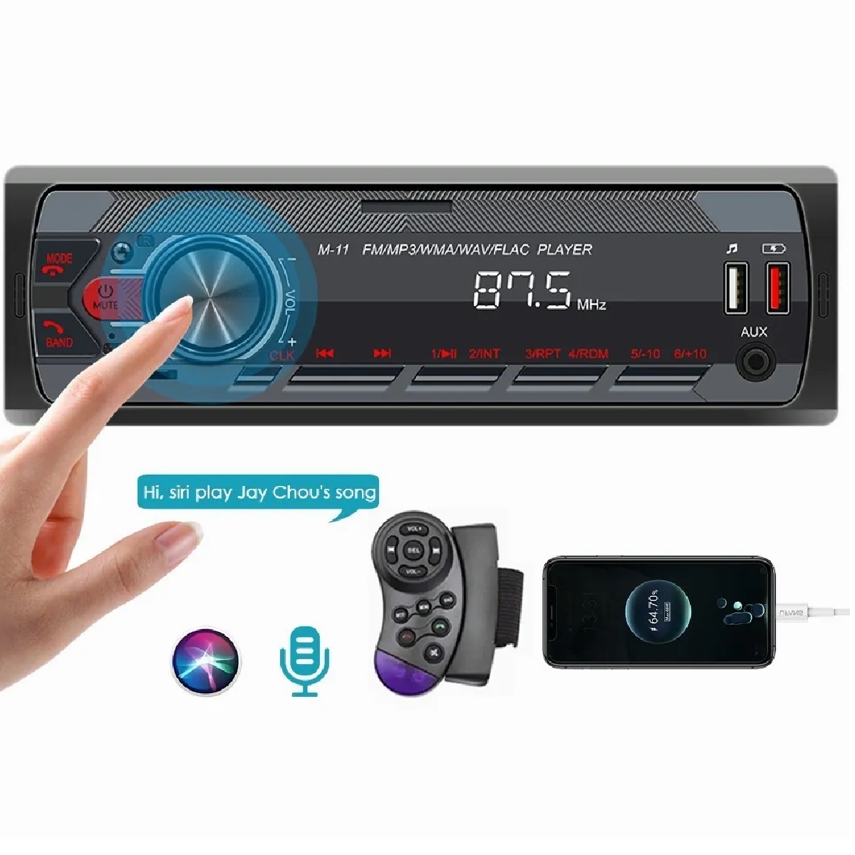 Estereo Para Auto Coche Reproductor Mp3 Radio Con Bt Usb Sd