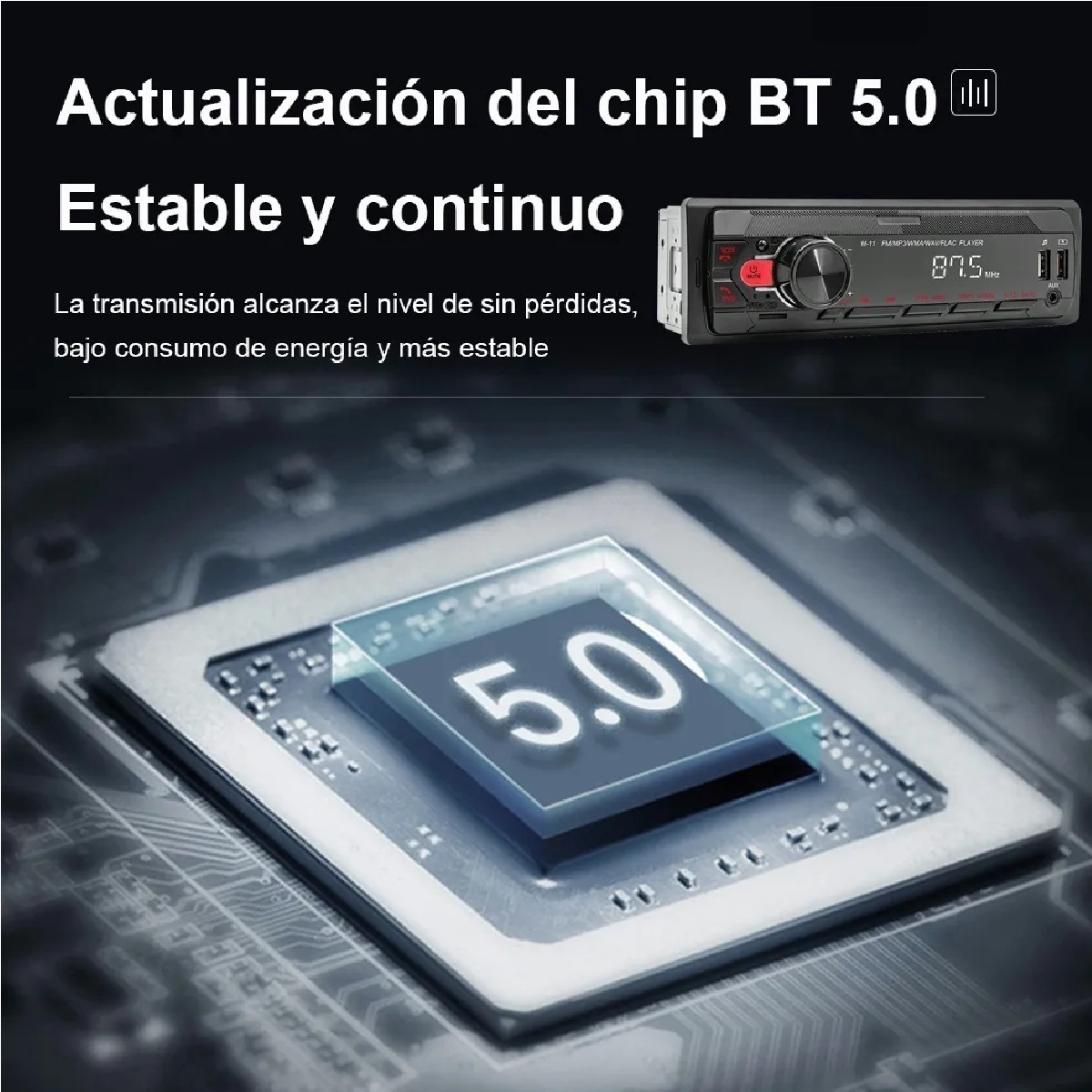 Estereo Para Auto Coche Reproductor Mp3 Radio Con Bt Usb Sd