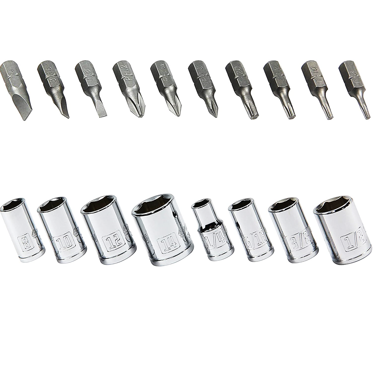 Juego De Dados De Impacto De 3/8", 44 Piezas, Juego De Dados Maestros Con Accionamiento Sae Metrico Profundo Y Poco Profundo Con Trinquete Con Cab 95099392