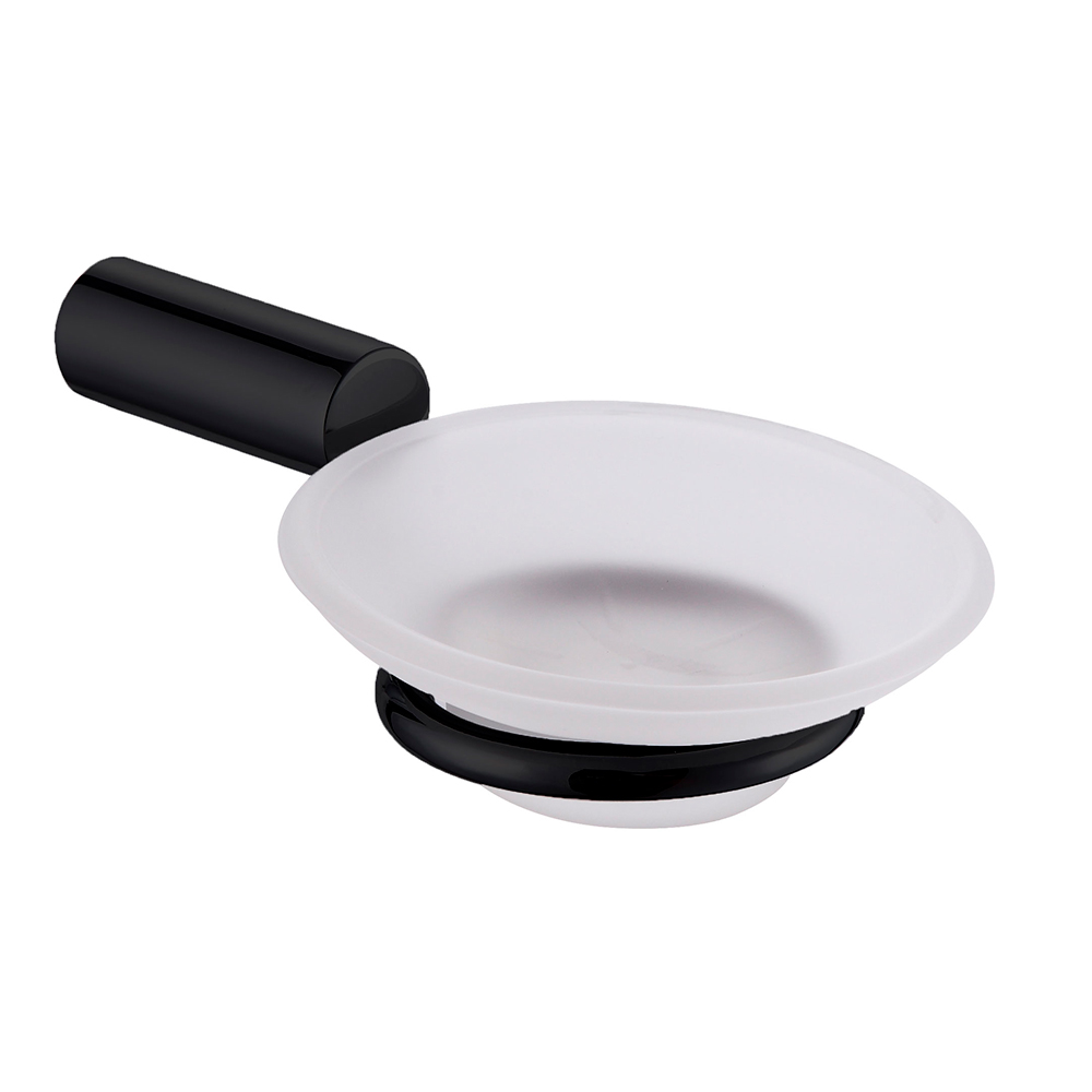 Juego De Baño 7 Piezas Con Repisa Vidrio Templado Negro Mate