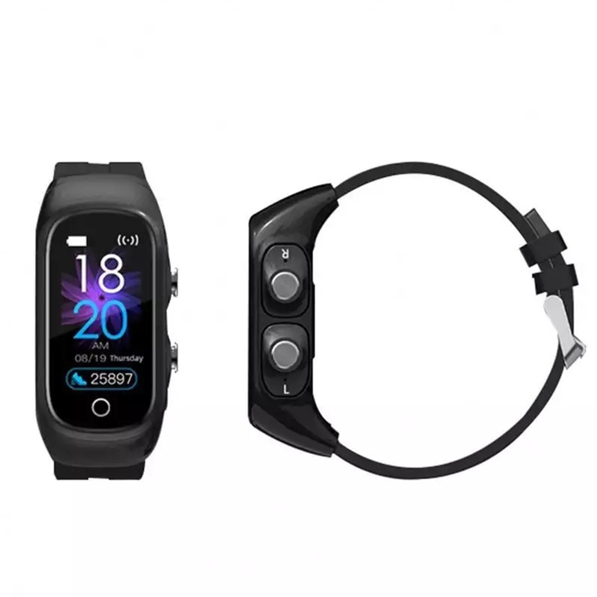 Fralugio Smart Watch Reloj Inteligente Banda Deportiva M1 con Audifonos Manos Libres Bluetooth 