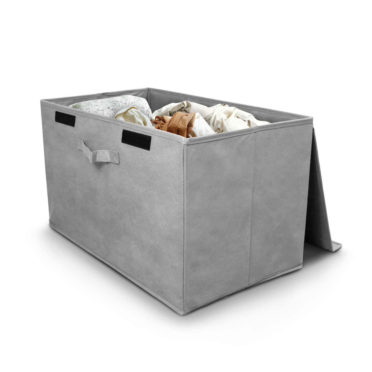 Cesto de ropa sucia con tapa gris