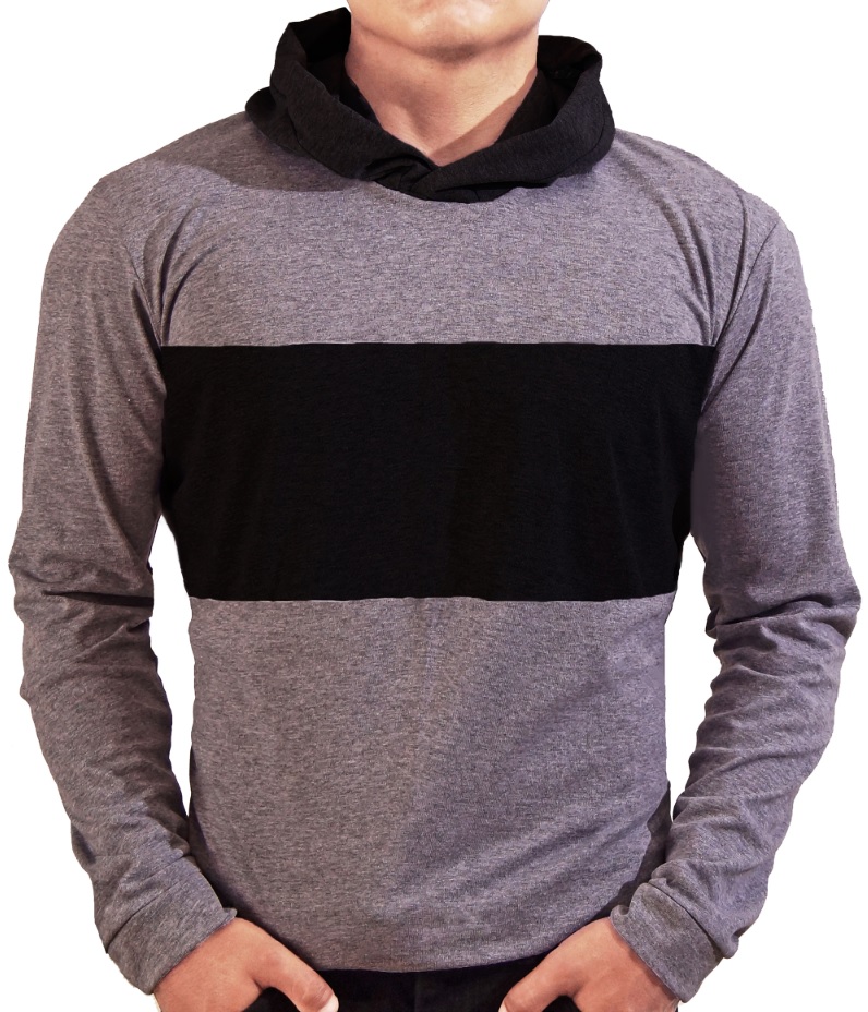 Playera Manga Larga Con Gorro Hombre 5 Piezas franja