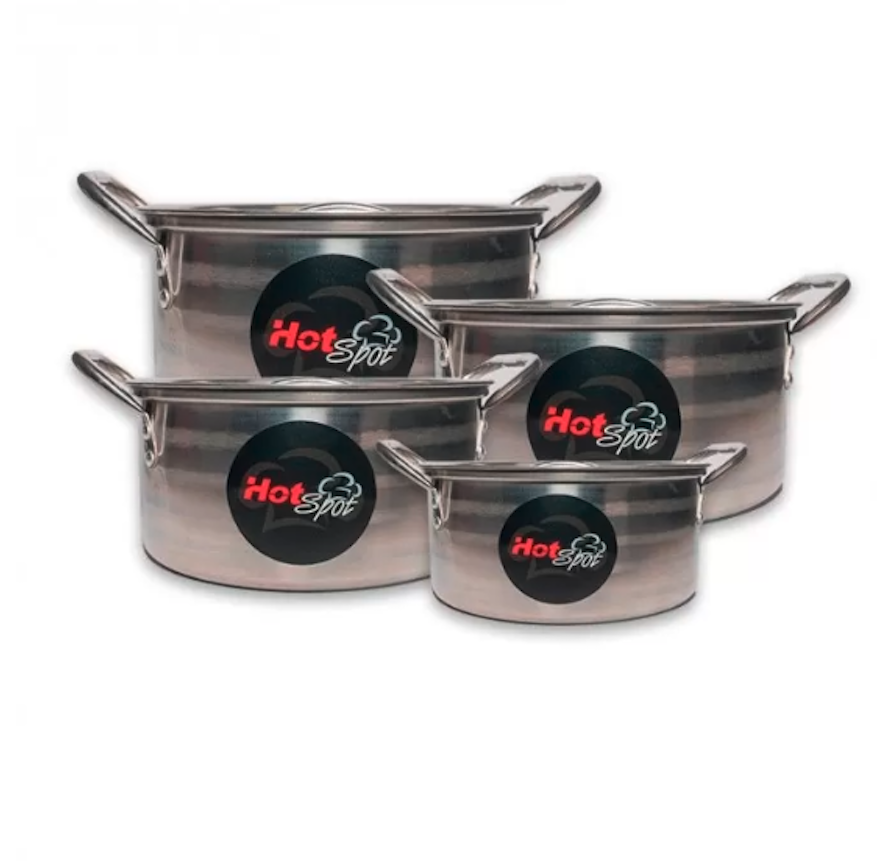 Kit de 4 ollas con tapa Hot Spot