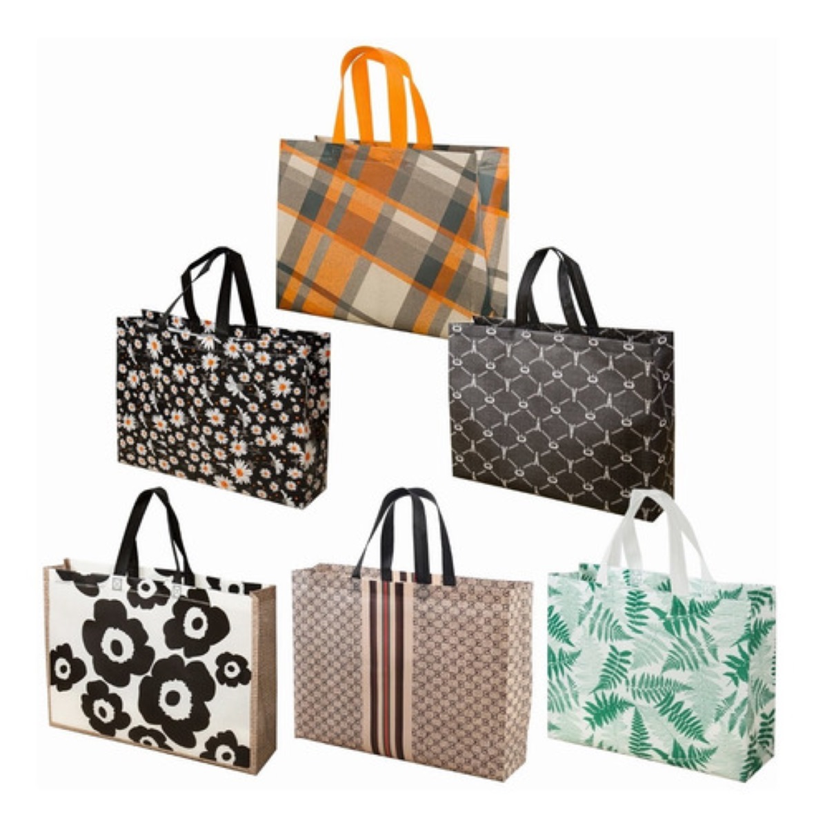 Bolsa Ecológica Reutilizable 6 Piezas Patron de Cuadros