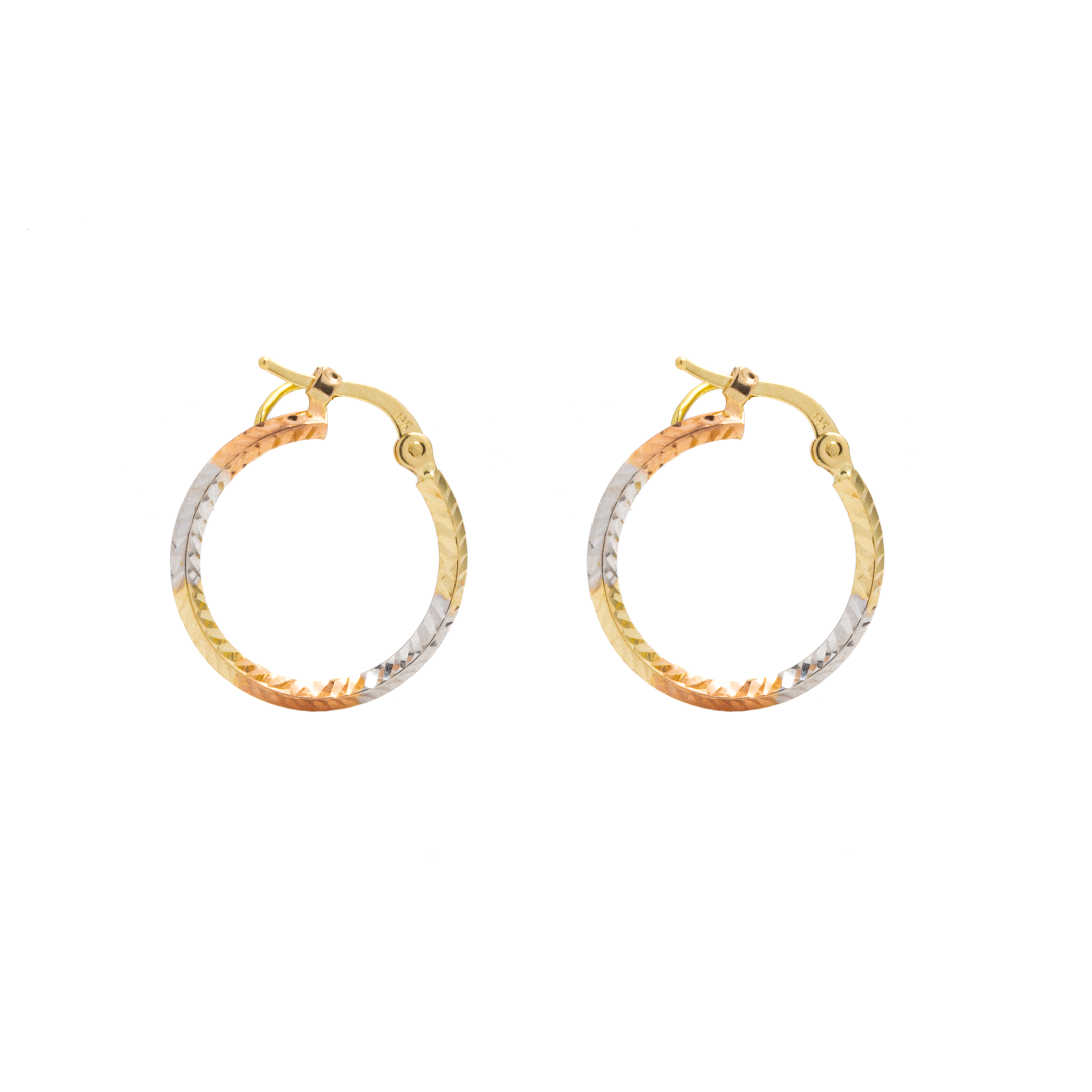 Arracadas Oro 14K - Cardini® Arracadas 3 Oros - Cardini Joyas