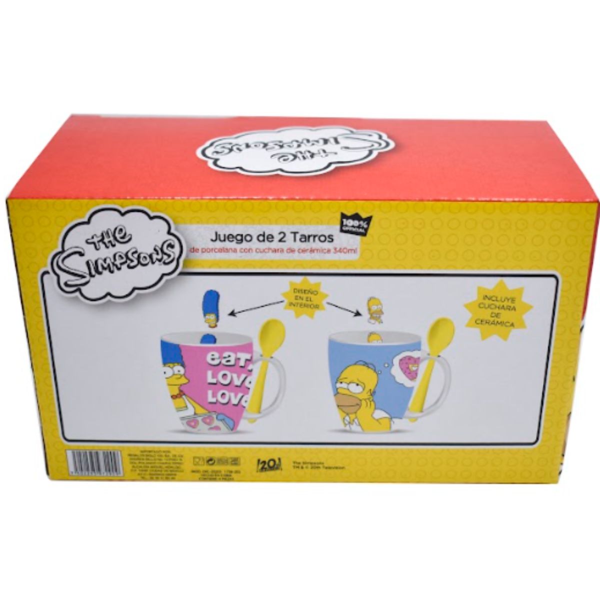 Fun Kids 1738-205 Set Tazas Cerámica Simpsons Homero & Marge con cuchara 310ml