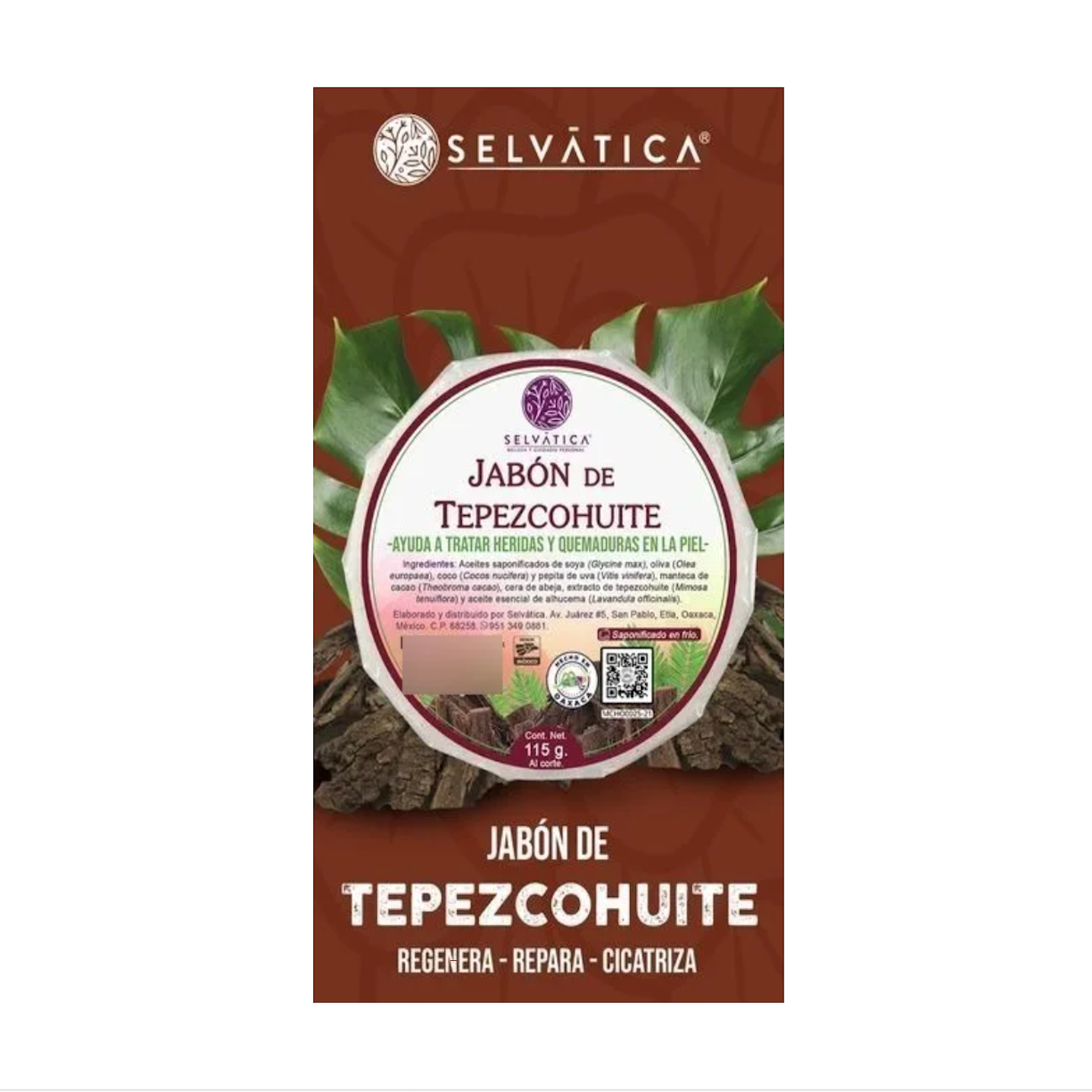 Jabón De Tepezcohuite. Heridas, Quemaduras Y Piel Sensible 100 grs.