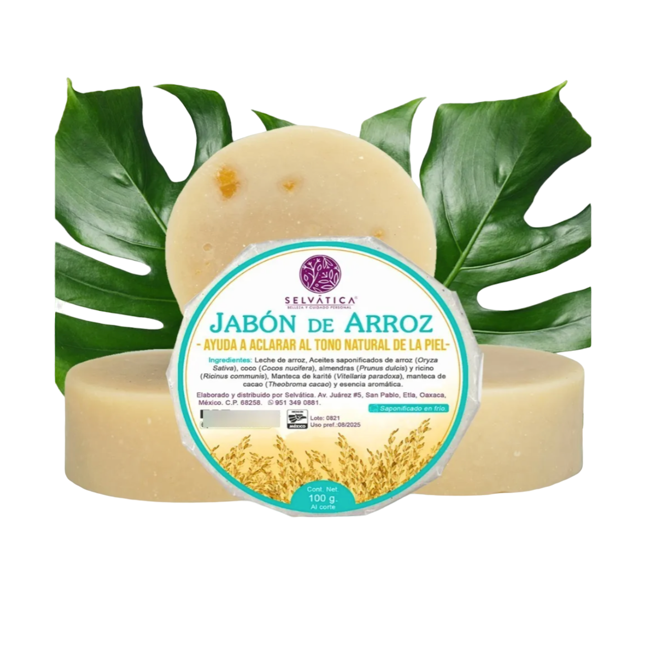 Jabón De Arroz 100grs  Humectante y Aclarante Artesanal