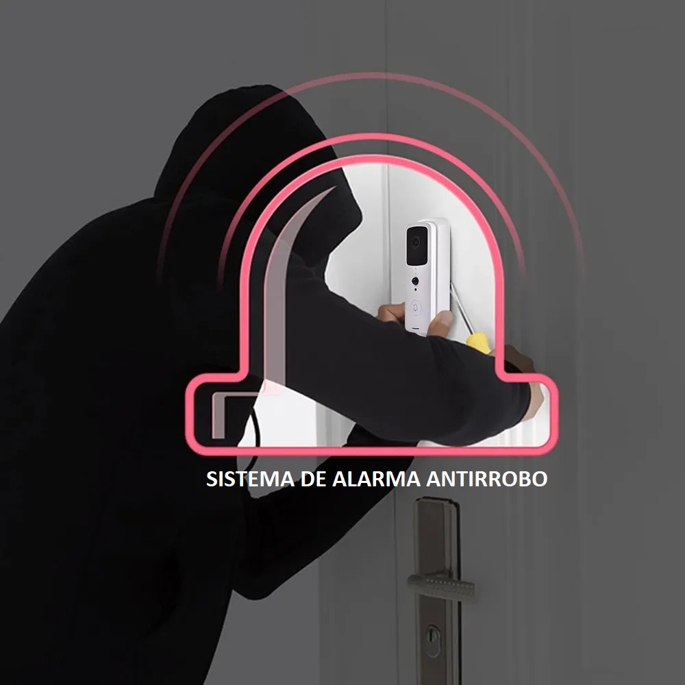 Timbre Interfon Videoportero Inteligente IOT con 1080p Conexion WiFi Seguridad WPS Envia Video y Audio a tu Telefono mediante su App Incluye Sensor de Movimiento Vision Nocturna Alarma Antirrobo y Almacenamiento en la Nube / Master / IOT-VIDEODOORBELL