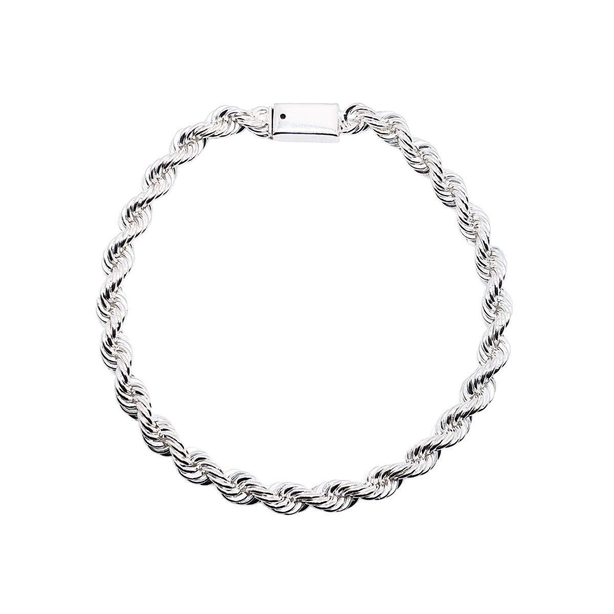 Pulsera Torzal de plata 925 para hombre con broche de caja. Incluye caja de regalo